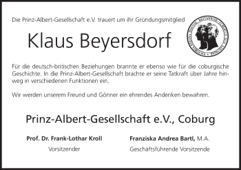 Anzeige von Klaus Beyersdorf von MGO