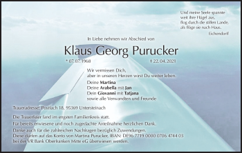 Anzeige von Klaus Georg Purucker von MGO