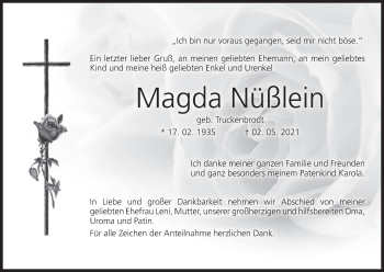 Anzeige von Magda Nüßlein von MGO