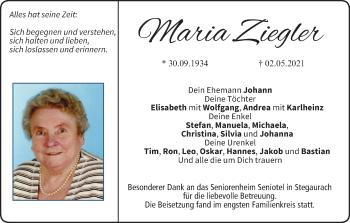 Anzeige von Maria Ziegler von MGO