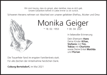 Anzeige von Monika Geiger von MGO
