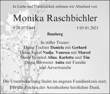 Anzeige von Monika Raschbichler von MGO