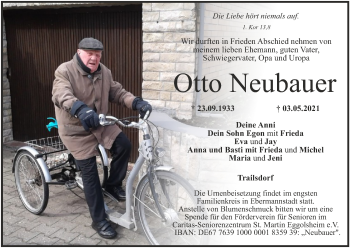 Anzeige von Otto Neubauer von MGO