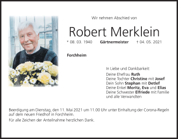 Anzeige von Robert Merklein von MGO