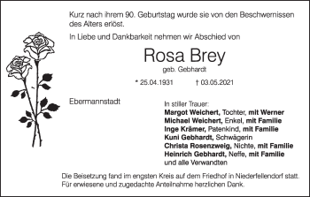 Anzeige von Rosa Brey von MGO