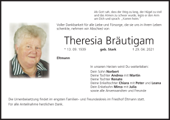 Anzeige von Theresia Bräutigam von MGO