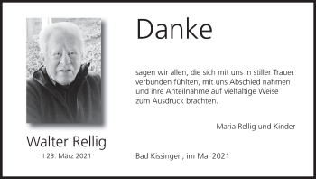 Anzeige von Walter Rellig von MGO