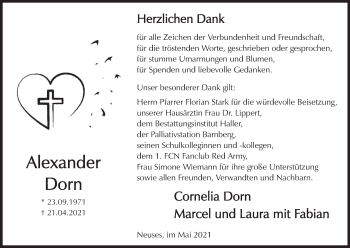 Anzeige von Alexander Dorn von MGO