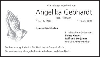 Anzeige von Angelika Gebhardt von MGO