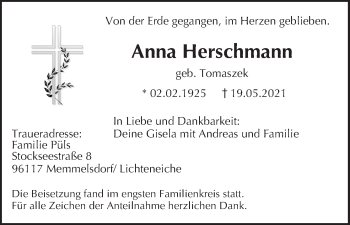 Anzeige von Anna Herschmann von MGO