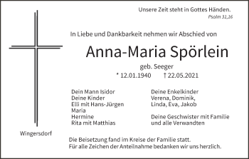Anzeige von Anna-Maria Spörlein von MGO