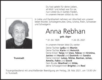 Anzeige von Anna Rebhan von MGO