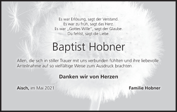 Anzeige von Baptist Hobner von MGO
