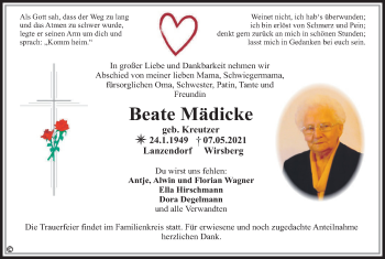 Anzeige von Beate Mädicke von MGO