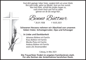 Anzeige von Benno Büttner von MGO