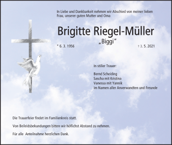 Anzeige von Brigitte Riegel-Müller von MGO
