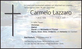 Anzeige von Carmelo Lazzaroo von MGO