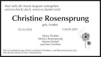 Anzeige von Christine Rosensprung von MGO