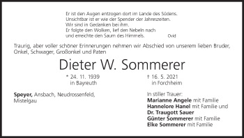 Anzeige von Dieter W. Sommerer von MGO