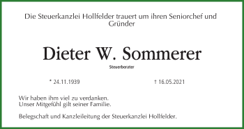 Anzeige von Dieter W. Sommerer von MGO