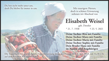 Anzeige von Elisabeth Weisel von MGO