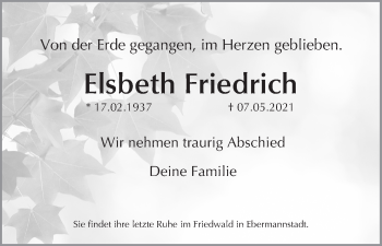 Anzeige von Elsbeth Friedrich von MGO