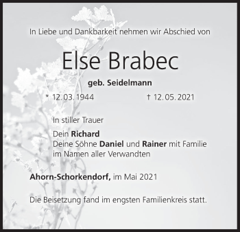 Anzeige von Else Brabec von MGO