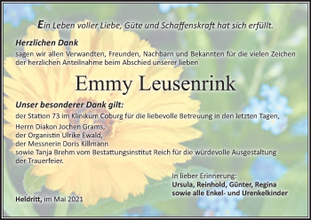 Anzeige von Emmy Leusenrink von MGO