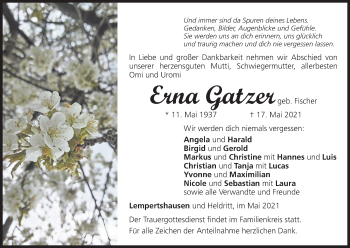 Anzeige von Erna Gatzer von MGO