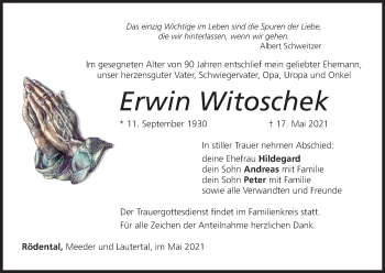 Anzeige von Erwin Witoschek von MGO