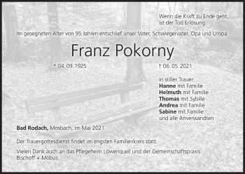 Anzeige von Franz Pokorny von MGO