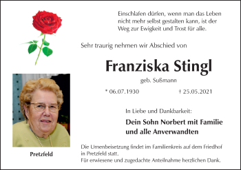 Anzeige von Franziska Stingl von MGO