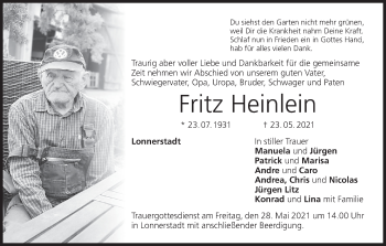 Anzeige von Fritz Heinlein von MGO