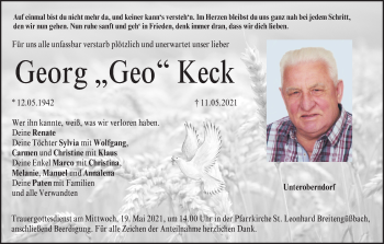 Anzeige von Georg  Keck von MGO