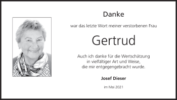 Anzeige von Gertrud  von MGO