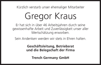 Anzeige von Gregor Kraus von MGO