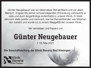 Anzeige von Günter Neugebauer von MGO