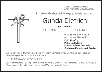 Anzeige von Gunda Dietrich von MGO