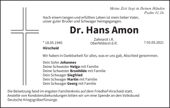 Anzeige von Hans Amon von MGO