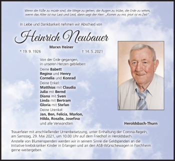 Anzeige von Heinrich Neubauer von MGO