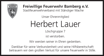 Anzeige von Herbert Lauer von MGO