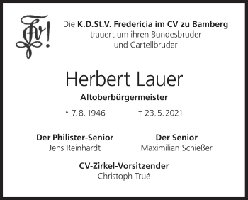 Anzeige von Herbert Lauer von MGO