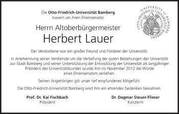 Anzeige von Herbert Lauer von MGO