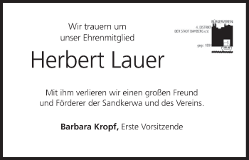 Anzeige von Herbert Lauer von MGO