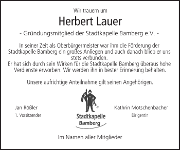 Anzeige von Herbert Lauer von MGO