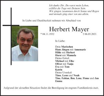 Anzeige von Herbert Mayer von MGO