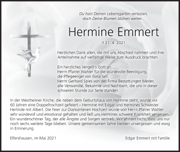 Anzeige von Hermine Emmert von MGO