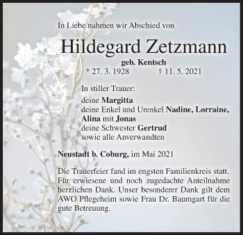 Anzeige von Hildegard Zetzmann von MGO