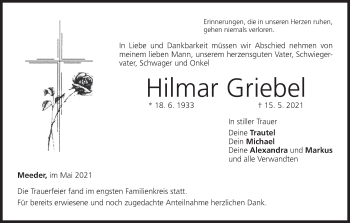 Anzeige von Hilmar Griebel von MGO