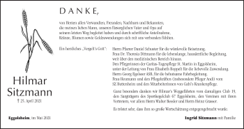 Anzeige von Hilmar Sitzmann von MGO